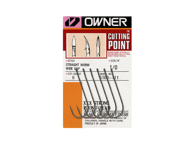 Owner Cutting Point Straight Shank Wide Gape