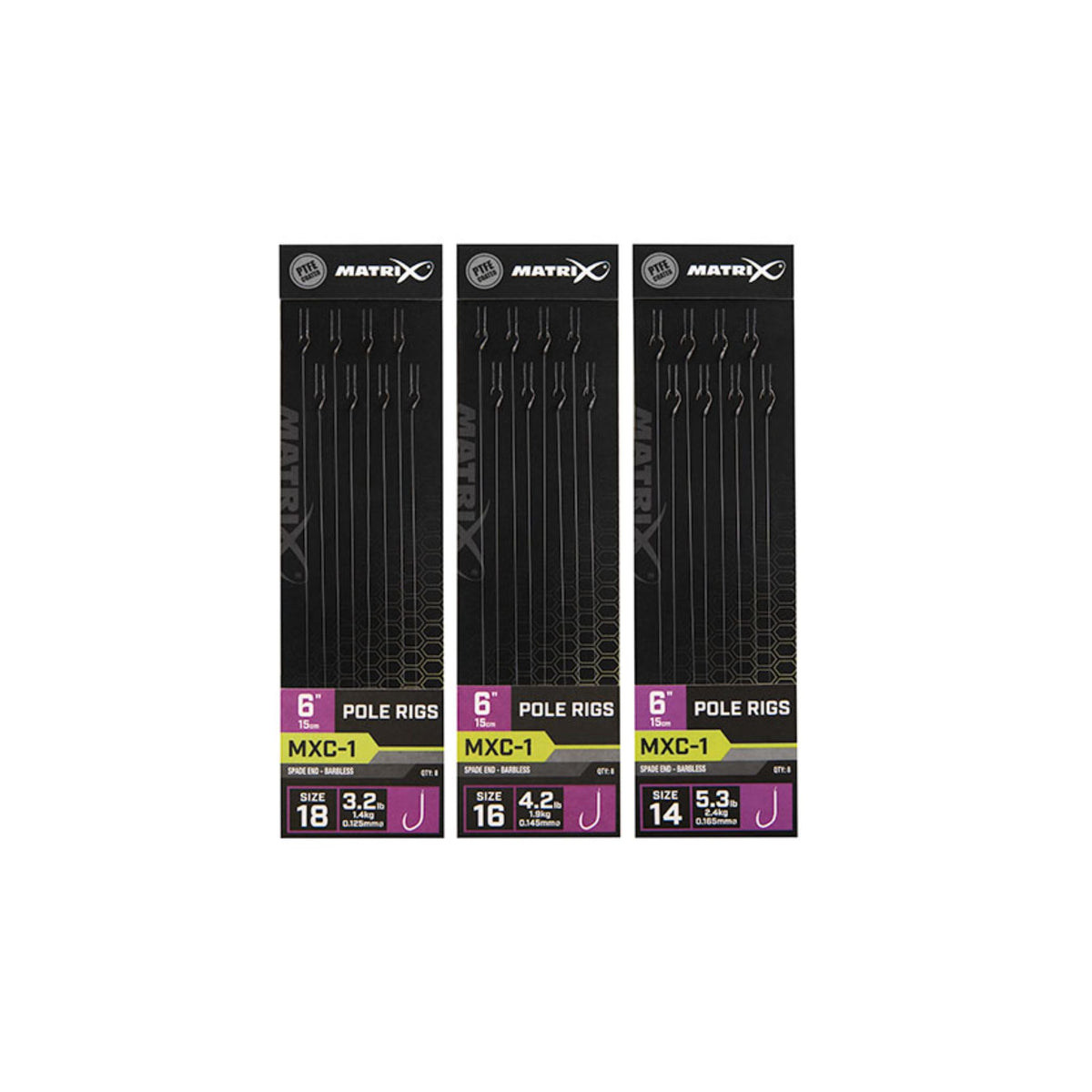 Matrix MXC-1 Barbless Pole Rigs 15cm / 6in