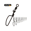 Asari SS Black Crane Swivels with Safety Snap