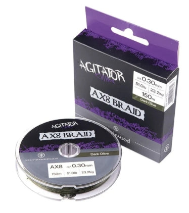 Wychwood Agitator AX8 Braid 300m Dark Olive