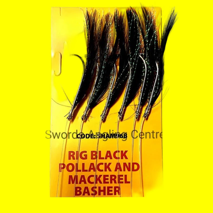 Shamrock Black Pollock and Mackerel Feathers