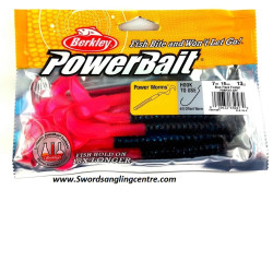 Berkley Power Worm Blue Fleck Firetail