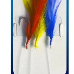 Dennett Coloured Feathers 3 Hook Rig Dennett Coloured Feathers 3 Hook Rig