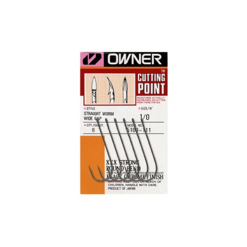 Owner Cutting Point Straight Shank Worm Hooks