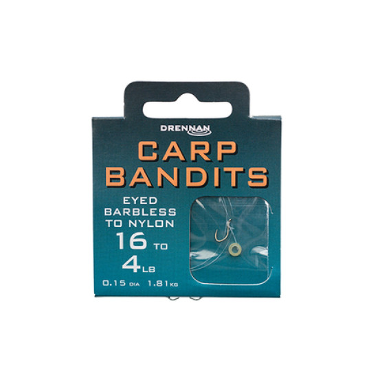 Drennan Carp Bandits Hooks to Nylon