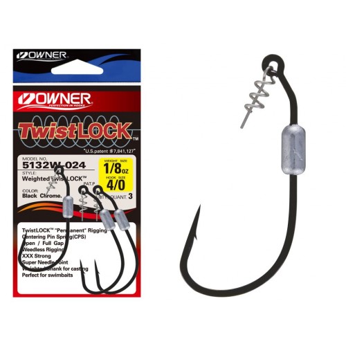 Owner Twistlock Weighted Soft Lure Hooks