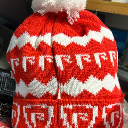 Fox Rage Red & White Bobble Hat