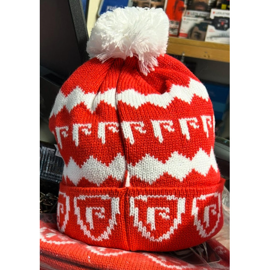 Fox Rage Red & White Bobble Hat