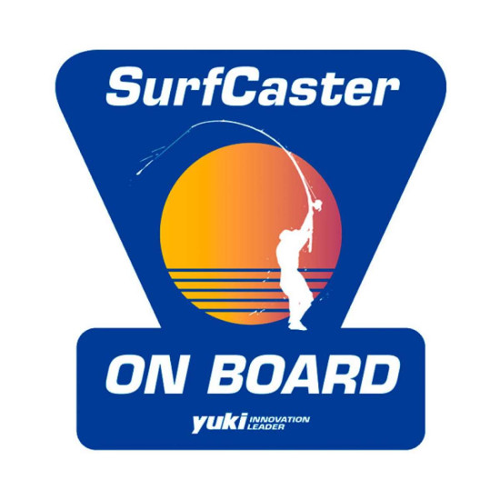 Yuki Sticker Surfcaster on Board