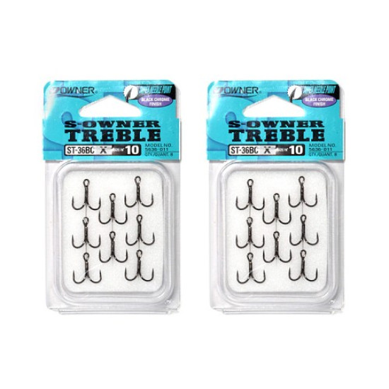 Owner STBL36 BC Barbless Treble Hooks