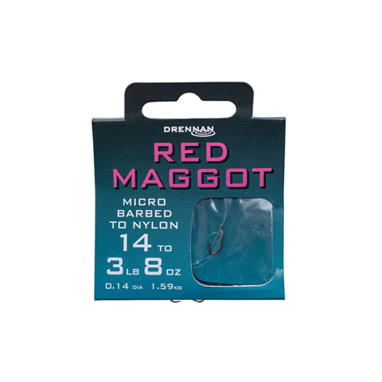 Drennan Red Maggot Hooks To Nylon