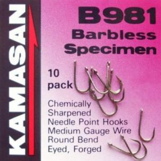 Kamasan B981 Barbless Specimen hooks