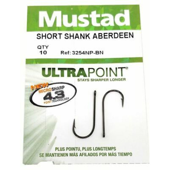 Mustad Short Shank Aberdeen Hooks